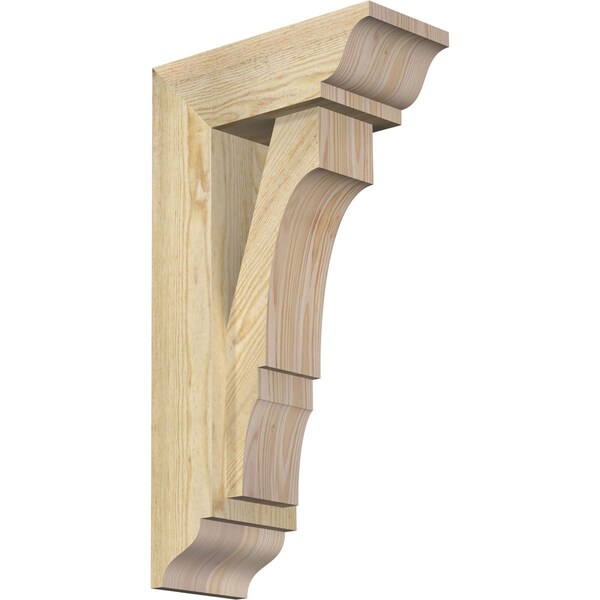 Ekena Millwork Balboa Traditional Rough Sawn Bracket w/ Offset Brace, Douglas Fir, 6"W x 14"D x 26"H BKT0604X14X26BOA01RDF - main